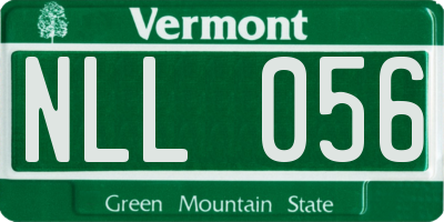 VT license plate NLL056