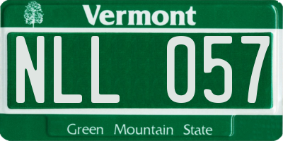 VT license plate NLL057