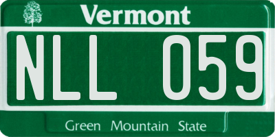 VT license plate NLL059