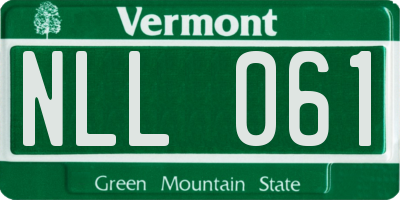 VT license plate NLL061