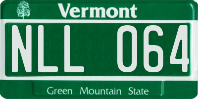 VT license plate NLL064