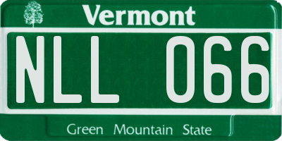 VT license plate NLL066