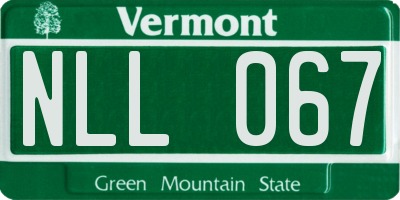 VT license plate NLL067