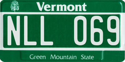 VT license plate NLL069
