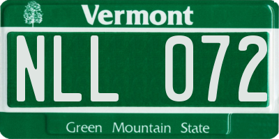 VT license plate NLL072
