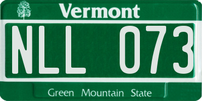 VT license plate NLL073