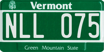 VT license plate NLL075