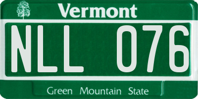 VT license plate NLL076