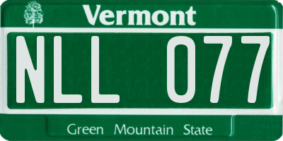 VT license plate NLL077