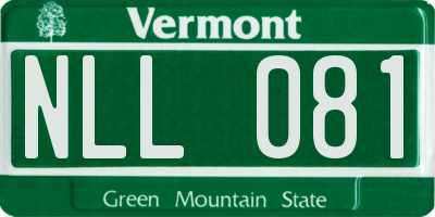 VT license plate NLL081