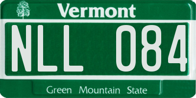 VT license plate NLL084
