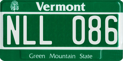 VT license plate NLL086