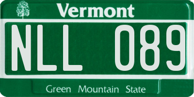 VT license plate NLL089