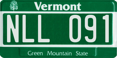 VT license plate NLL091