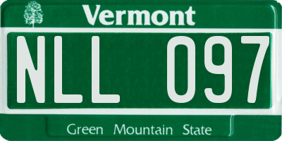 VT license plate NLL097