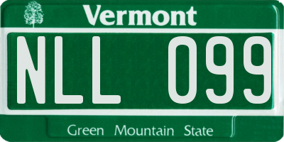 VT license plate NLL099