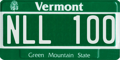 VT license plate NLL100