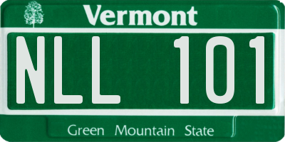 VT license plate NLL101