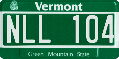 VT license plate NLL104