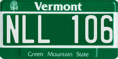 VT license plate NLL106