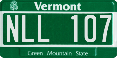 VT license plate NLL107
