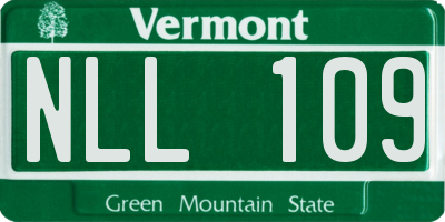 VT license plate NLL109