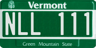VT license plate NLL111