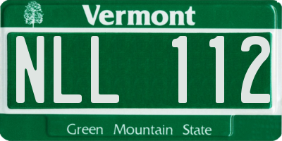 VT license plate NLL112