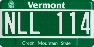 VT license plate NLL114