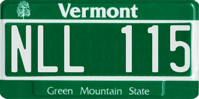 VT license plate NLL115