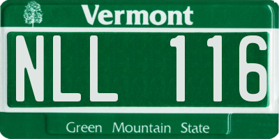 VT license plate NLL116
