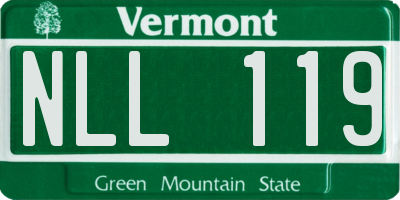 VT license plate NLL119