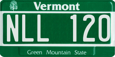 VT license plate NLL120
