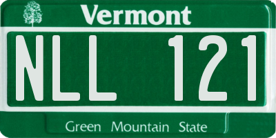 VT license plate NLL121