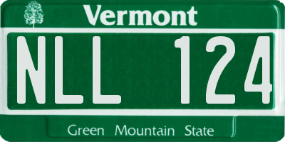 VT license plate NLL124