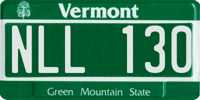 VT license plate NLL130