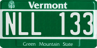VT license plate NLL133