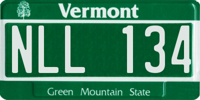 VT license plate NLL134