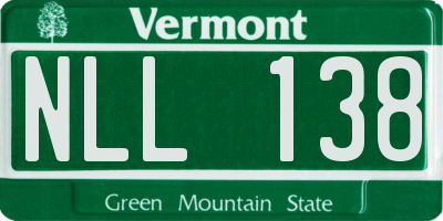 VT license plate NLL138