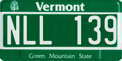 VT license plate NLL139