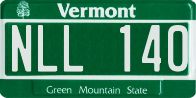 VT license plate NLL140