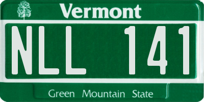 VT license plate NLL141