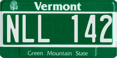 VT license plate NLL142