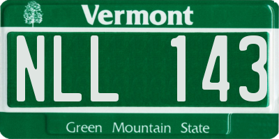 VT license plate NLL143