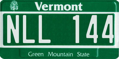 VT license plate NLL144