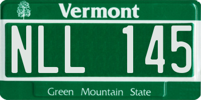 VT license plate NLL145