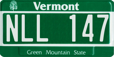 VT license plate NLL147