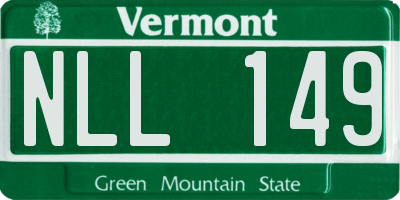 VT license plate NLL149