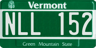VT license plate NLL152