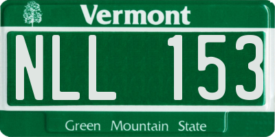 VT license plate NLL153